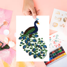 Load image into Gallery viewer, DIY Handmade Material Templates Tool Set Peafowl Quilling Paper Stripes