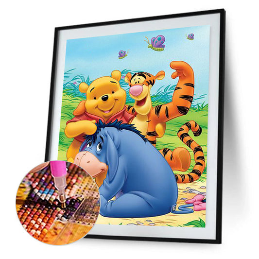 Color Cute Animation Bear Tiger 30*40CM(Canvas)-Full Round Drill Diamond Painting