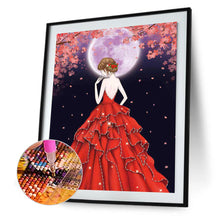 Load image into Gallery viewer, Red Dress Girl 30*40CM(Canvas) Special Shaped Drill Diamond Painting