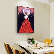 Load image into Gallery viewer, Red Dress Girl 30*40CM(Canvas) Special Shaped Drill Diamond Painting
