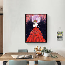 Load image into Gallery viewer, Red Dress Girl 30*40CM(Canvas) Special Shaped Drill Diamond Painting