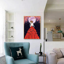 Load image into Gallery viewer, Red Dress Girl 30*40CM(Canvas) Special Shaped Drill Diamond Painting