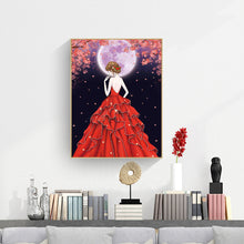 Load image into Gallery viewer, Red Dress Girl 30*40CM(Canvas) Special Shaped Drill Diamond Painting