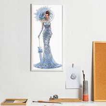 Load image into Gallery viewer, Blue Dress Beauty Handworks 30*60CM(Canvas) Full Round Drill Diamond Painting