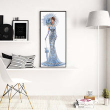 Load image into Gallery viewer, Blue Dress Beauty Handworks 30*60CM(Canvas) Full Round Drill Diamond Painting