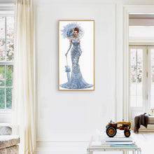 Load image into Gallery viewer, Blue Dress Beauty Handworks 30*60CM(Canvas) Full Round Drill Diamond Painting