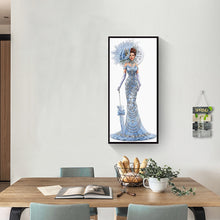 Load image into Gallery viewer, Blue Dress Beauty Handworks 30*60CM(Canvas) Full Round Drill Diamond Painting