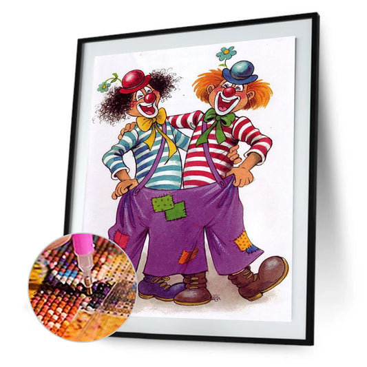 Clowns 30*40CM(Canvas) Full Round Drill Diamond Painting