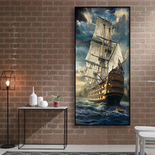 Load image into Gallery viewer, Sea Sailboat 40*80CM(Canvas) Full Round Drill Diamond Painting