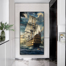 Load image into Gallery viewer, Sea Sailboat 40*80CM(Canvas) Full Round Drill Diamond Painting