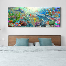 Load image into Gallery viewer, Ocean Dolphin 90*30CM(Canvas) Full Round Drill Diamond Painting