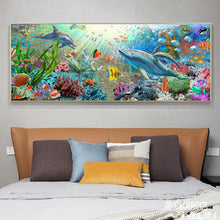 Load image into Gallery viewer, Ocean Dolphin 90*30CM(Canvas) Full Round Drill Diamond Painting