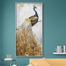 Load image into Gallery viewer, Noble Peafowl 45*85CM(Canvas) Full Round Drill Diamond Painting