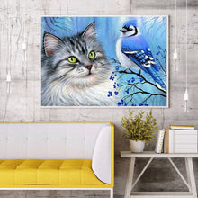 Load image into Gallery viewer, Cat Bird Animal 40*30CM(Canvas) Full Round Drill Diamond Painting