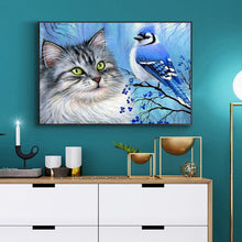 Load image into Gallery viewer, Cat Bird Animal 40*30CM(Canvas) Full Round Drill Diamond Painting