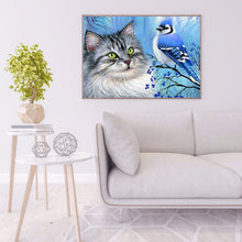 Load image into Gallery viewer, Cat Bird Animal 40*30CM(Canvas) Full Round Drill Diamond Painting