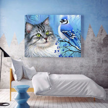 Load image into Gallery viewer, Cat Bird Animal 40*30CM(Canvas) Full Round Drill Diamond Painting