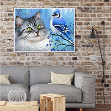 Load image into Gallery viewer, Cat Bird Animal 40*30CM(Canvas) Full Round Drill Diamond Painting