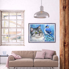 Load image into Gallery viewer, Cat Bird Animal 40*30CM(Canvas) Full Round Drill Diamond Painting