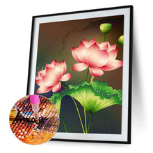 Load image into Gallery viewer, Pink Lotus 30*40CM(Canvas) Full Round Drill Diamond Painting