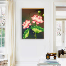 Load image into Gallery viewer, Pink Lotus 30*40CM(Canvas) Full Round Drill Diamond Painting