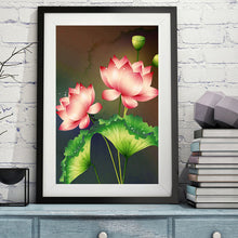 Load image into Gallery viewer, Pink Lotus 30*40CM(Canvas) Full Round Drill Diamond Painting