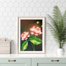 Load image into Gallery viewer, Pink Lotus 30*40CM(Canvas) Full Round Drill Diamond Painting