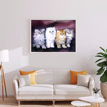 Load image into Gallery viewer, Cat Family 40*30cm(canvas) full round drill diamond painting
