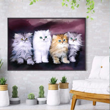 Load image into Gallery viewer, Cat Family 40*30cm(canvas) full round drill diamond painting