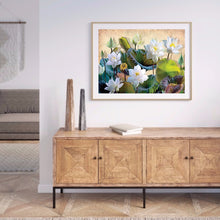 Load image into Gallery viewer, Elegant White Lotus 40*30CM(canvas) full round drill diamond painting