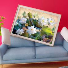 Load image into Gallery viewer, Elegant White Lotus 40*30CM(canvas) full round drill diamond painting