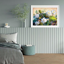 Load image into Gallery viewer, Elegant White Lotus 40*30CM(canvas) full round drill diamond painting