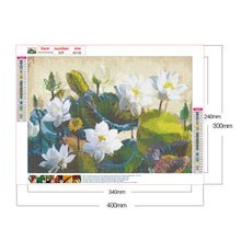 Load image into Gallery viewer, Elegant White Lotus 40*30CM(canvas) full round drill diamond painting