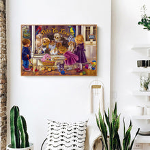 Load image into Gallery viewer, Cat Dog Family 40*30cm(canvas) full round drill diamond painting