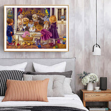 Load image into Gallery viewer, Cat Dog Family 40*30cm(canvas) full round drill diamond painting