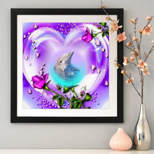 Load image into Gallery viewer, Love Dolphin 30*30cm(canvas) full round drill diamond painting