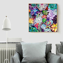 Load image into Gallery viewer, Succulent Plant 30*30cm (canvas) full round drill diamond painting