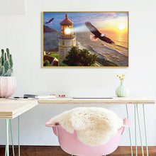 Load image into Gallery viewer, Eagle and Lighthouse 40*30cm (canvas) full round drill diamond painting