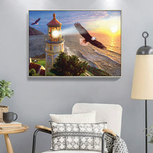 Load image into Gallery viewer, Eagle and Lighthouse 40*30cm (canvas) full round drill diamond painting