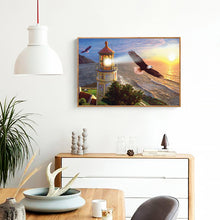 Load image into Gallery viewer, Eagle and Lighthouse 40*30cm (canvas) full round drill diamond painting