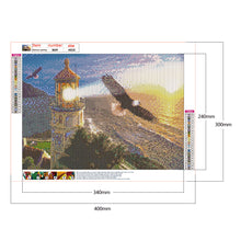 Load image into Gallery viewer, Eagle and Lighthouse 40*30cm (canvas) full round drill diamond painting