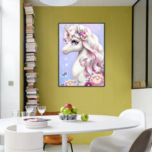 Load image into Gallery viewer, Horn Horse Girl 30*40cm (canvas) full round drill diamond painting