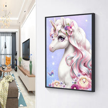 Load image into Gallery viewer, Horn Horse Girl 30*40cm (canvas) full round drill diamond painting