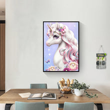 Load image into Gallery viewer, Horn Horse Girl 30*40cm (canvas) full round drill diamond painting