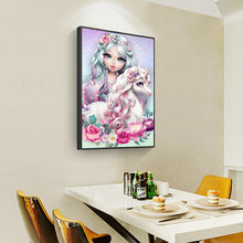 Load image into Gallery viewer, Horn Horse Girl 30*40cm (canvas) full round drill diamond painting