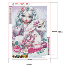 Load image into Gallery viewer, Horn Horse Girl 30*40cm (canvas) full round drill diamond painting