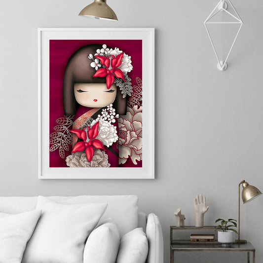 Japanese Doll 30*40cm (canvas) full round drill diamond painting