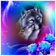 Load image into Gallery viewer, Animals Wolf Mother and Son 30*30CM(canvas) full round drill diamond painting