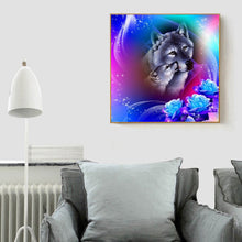 Load image into Gallery viewer, Animals Wolf Mother and Son 30*30CM(canvas) full round drill diamond painting