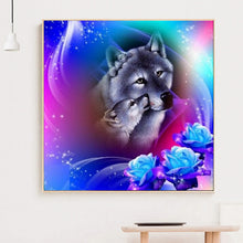 Load image into Gallery viewer, Animals Wolf Mother and Son 30*30CM(canvas) full round drill diamond painting